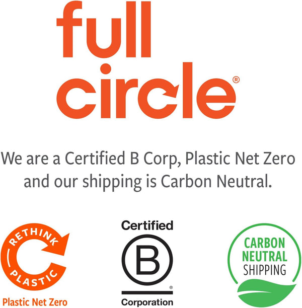 Full Circle 100% Plant-Based Cellulose Sponges – Pack of 3 – Plastic-Free, Natural Sponge, No Microplastics, Safe for Nonstick Cookware