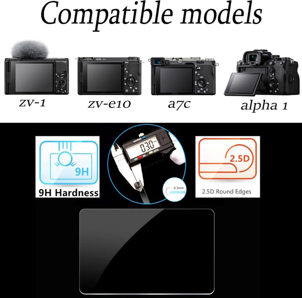 PCTC 3 Packs Screen Protector Compatible with Sony alpha 1 a7II A7III a7SII a7SIII a7RII a7RIII a7RIV RX100VII RX100VI RX100V RX100IV RX100M2