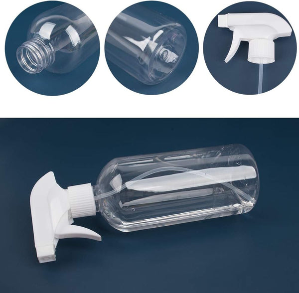 Plastic Spray Bottle, 17oz Refillable Versatility Sprayer, Clear, 4 Pack Clear 16.9 Ounces (Pack of 4)