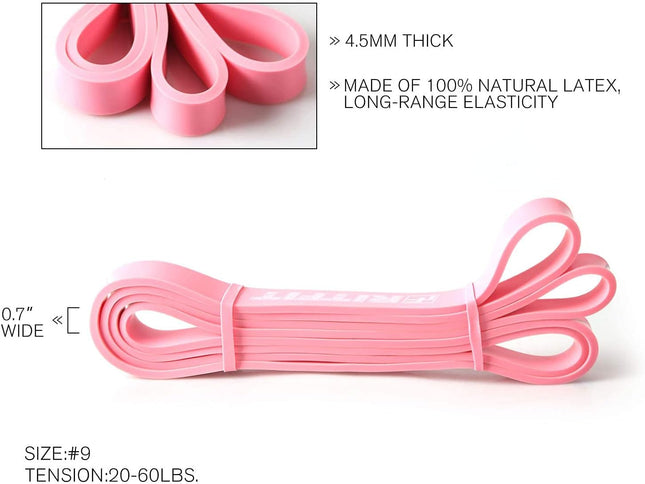 RitFit Pull Up Assist Band in Natural Latex for Stretching and Mobility Pink