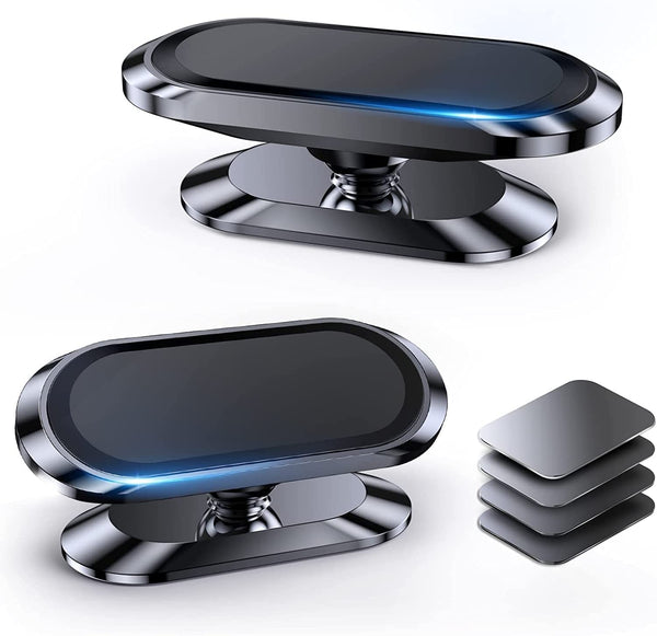 【2-Pack】 Magnetic Phone Holder for car, [ Super Strong Magnet][ with 4 Metal Plate ] iPhone Magnetic CarMount for Cell Phone, [ 360° Rotation ]