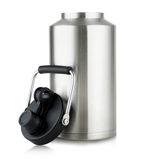 1 Gallon Water Bottle Insulated Stainless Steel Keeps Ice 48Hr, Large Water Gallon Jug Wide Mouth Leakproof Vacuum for Gym, Camping, &