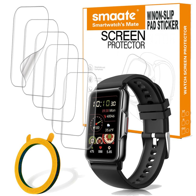 Screen Protector Compatible with Bestinn 1.47" and Mindrose H80 1.47â Smartwatch, Soft TPU, 6 Pieces, Bubble Self-Heal