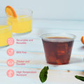 Prestee 200-Pack - 9Oz Clear Plastic Cups - Durable Disposable Plastic Wine Glasses for Party, Weddings, and Catering - Small Drinking Glasses for