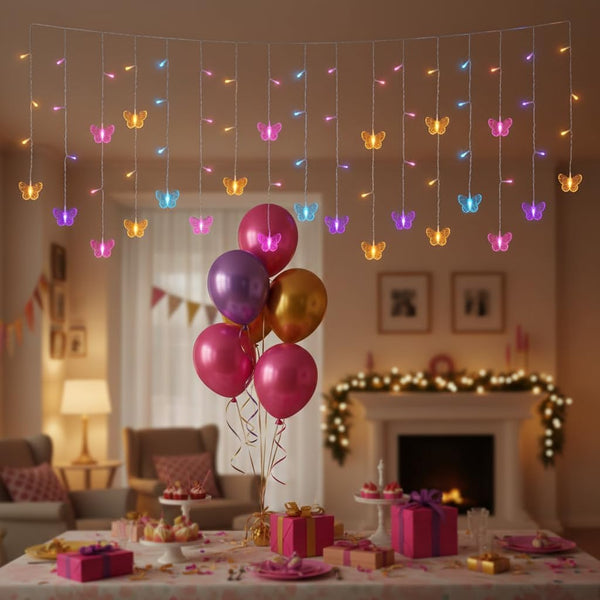 Butterfly Curtain Fairy Lights USB Plug In,8 Modes 120 LED 19.7FT Firefly Twinkle Timer String Lights with Remote, Waterproof Copper Wire for