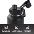Navigate 32oz Insulated Water Bottle for Sports, Keep Cold 24H Black 32 Ounces