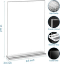 EHWINE Acrylic Sign Holder 8.5 x 11, 10 Pack Double-Sided Stand up Table Top Sign Holders, Clear Acrylic Picture Frame Menu Flyer Paper Holder