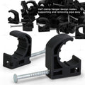 Highcraft ID234x50 Half Clamp with Nail For Pex Tubing Pipe Support, 1/2 in, Black 50 Pack Hook 1/2 in.