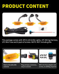 Amber LED Lights 3PCS Front Grille Raptor Lamps Car Accessories with Harness and Fuse, Compatible with 2004-2019 For-d F150 & 2013-2018 Ram 1500