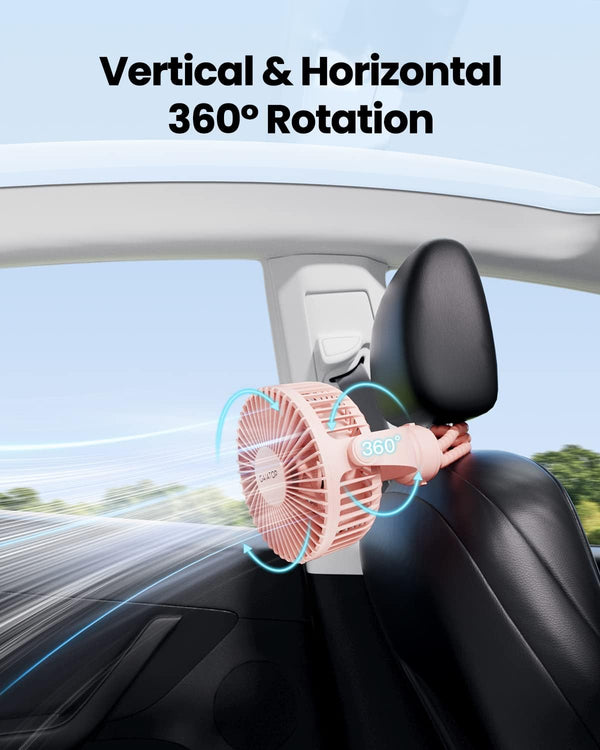 Gaiatop Mini Portable Stroller Fan, Battery Operated Small Clip on Fan, Detachable 3 Speed Rechargeable 360° Rotate Flexible Tripod Handheld Desk