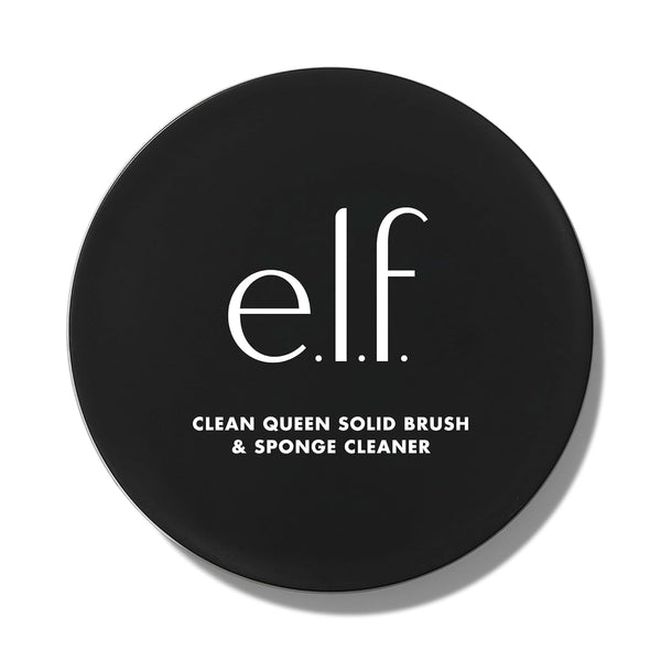 E.L.F. Clean Queen Solid Brush & Sponge Cleaner, Cleanses Face & Eye Makeup Brushes & Sponges, Nourishing, Non-Damaging Formula, Vegan & Cruelty-Free