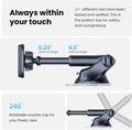 APPS2Car Magnetic Phone Mount for Car, Dashboard & Windshield Suction Cup Holder with Telescopic Arm, Requires Metal Plate for Proper Use, Fit for