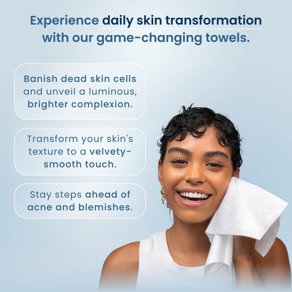 Clean Skin Club Clean Towels XL® Supreme, 100% USDA Biobased Face Towel, Disposable Face Towelette, Eczema Association Accepted, Thicker Textured