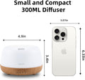 300ML Essential Oil Diffuser with 7-Color LED Lights and Remote Control, Modern Minimalist Design, High-Efficiency Ultrasonic Mist Aromatherapy