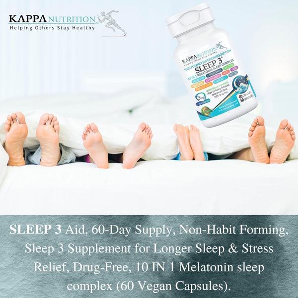 KAPPA NUTRITION Sleep 5, Sleep Aid, 5Mg of Melatonin, 60-Day Supply, Non-Habit Forming Vegan Capsules Natural Ingredients for Easier Bedtime,