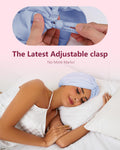 HFRHTGY Adjustable Silk Satin Hair Bonnet for Sleeping, Double Layer Hair Wrap Sleep Cap Turban for Women Men, Curly Straight Braid Unisex (Misty