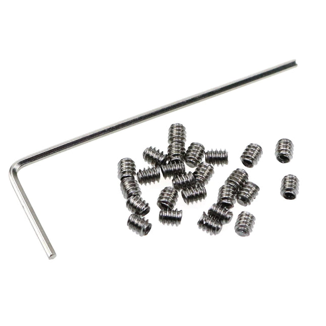 25Pcs 4-40 X 1/8" Allen Head Hex Hexagon Socket Set Screws Stainless Steel Cup Point Grub Screw Set Bolt with 1 Piece He