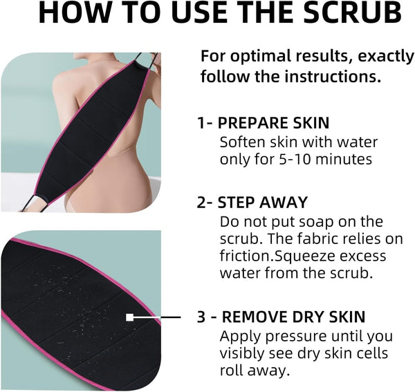 Deep Exfoliating Back Scrubber -Bath & Shower Back Scrub - Body Exfoliator Scrub Tool - Skin Care for Women & Men - Exfoliation Body Scrubber for