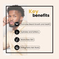 BASK & LATHER Beard Growth Oil, Frizz Free Hair Oil for Men Beard Care with Vitamins & Natural Ingredients to Hydrate, Smooth & Soften for Shiny,