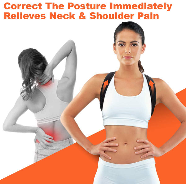 Posture Corrector for Men and Women - Adjustable Upper Back Brace for Clavicle to Support Neck, Back and Shoulder, Black, 25-50 Inch (Pack of 1),