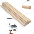 Wooden Dowel Rods Wood Dowels, 10PCS 1/2 x 12 Round Wooden Sticks for Crafts, Macrame Dowels, Unfinished Hardwood Sticks for Crafting, Arts and