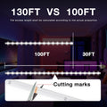 DAYBETTER LED Strip Lights 130ft Lights Strip for Bedroom, Desk, Indoor Room Bedroom Birthday Gifts RGB Decor with Remote and 24V Power Supply
