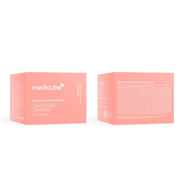 Medicube Triple Collagen Cream - Hydrating & Firming Moisturizer with Hyaluronic Acid, Premium Elastin, Shea Butter - Wrinkle Care & Boosts