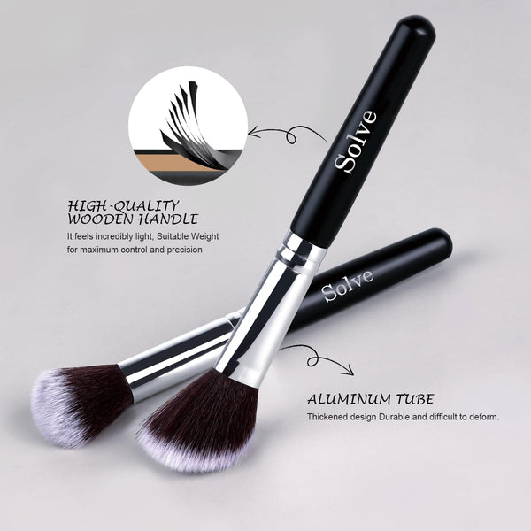 Makeup Brush Set, SOLVE 32 Pieces Professional Makeup Brushes Wooden Handle Cosmetics Brushes Foundation Concealer Powder Face Eye Make up Brushes