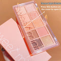 Go Ho 10 Colors Eyeshadow Palette,Matte&Glitter&Shimmer Eyeshadow Korean Makeup,Long Lasting Blendable Shades,Naturing-Looking,Waterproof Cool Eye