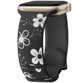 Witzon Floral Band Compatible with Apple Watch Bands For Women 40mm 41mm 38mm 42mm 44mm 45mm 46mm 49mm, Engraved Cute Flower Silicone Dressy Strap