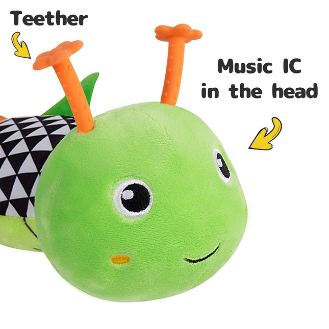 Sumobaby Baby Toys Musical Stuffed Animal Activity Soft Toys with Teether Green