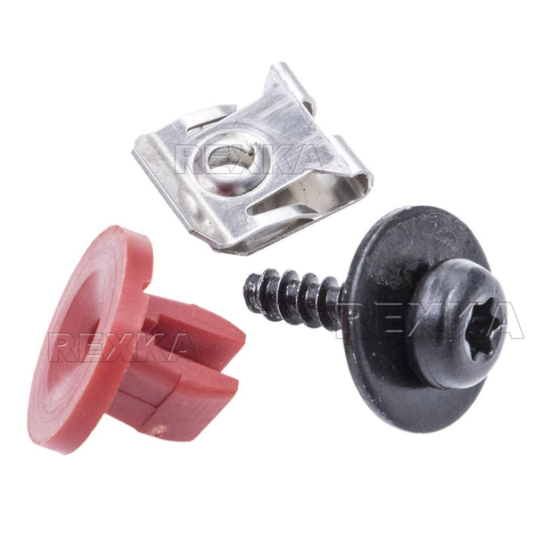 Rexka 10 Sets T30 Engine Splash Shield Guard Undertray Cover Screws Bolt Nut Clip Kit Compatible with Ford Focus Fusion Escape Explorer C-Max