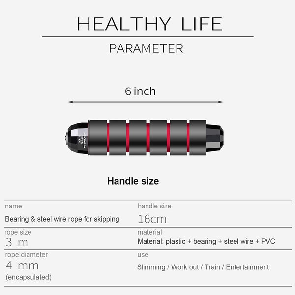 Skipping Rope with Ball Bearings Rapid Speed Adjustable Jump Rope Cable and 6Ã¢ÂÂ Memory Foam Handles Ideal for Aerobic Exercise like Speed