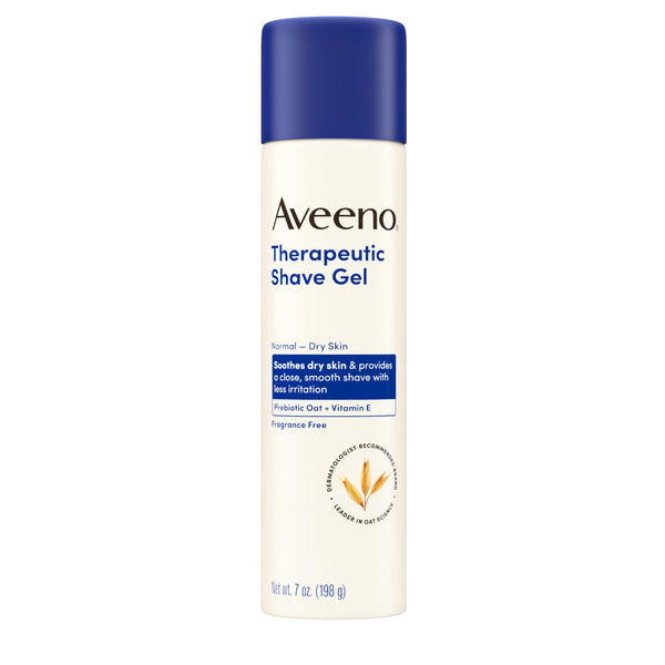 Aveeno Therapeutic Shave Gel for Women & Men, Sensitive Skin Shaving Cream with Prebiotic Oat & Vitamin E, Helps Prevent Razor Bumps & Skin