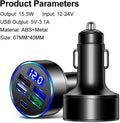 5 Port USB Car Charger(4USB+Type C) Compact Fast Charger Cigarette Lighter Adapter with LED&Voltage Monitor, Compatible with iPhone 14/Pro