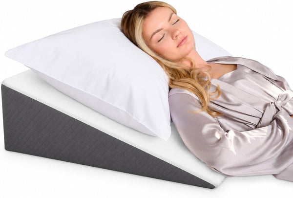 Kolbs Bed Wedge Pillow for Sleep Apnea, Sleeping Comfort, Relaxing, Acid Reflux, Heartburn and Back Pain Relief. Cushion for Sitting up in Bed.