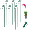 12 Pack 16 Inch Metal Plant Support Stakes for Outdoor Plants and Flowers | Plant Support Sticks, Includes 24 Twist Ties, For Peony, Amaryllis,