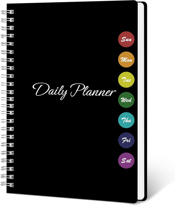 Work Planner - Daily & Weekly Spiral Planner with Hourly Schedules, to Do List, Tasks, Expense Tracker, Undated 7 Days Planner Start Anytime,