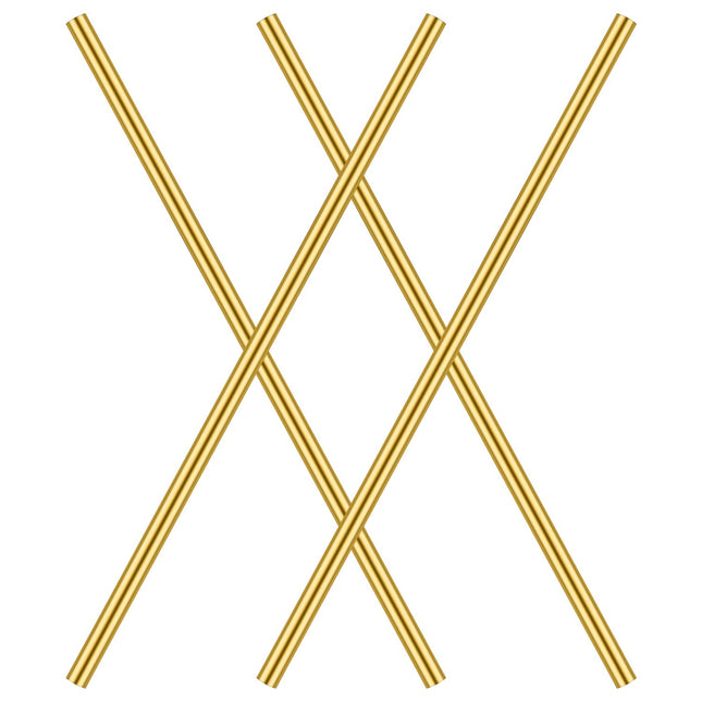 4 Pieces 12 Inches 1/4 Inch Brass round Rods, Favordrory Brass Rods Lathe Bar Stock, 1/4 Inch in Diameter 12 Inches in L