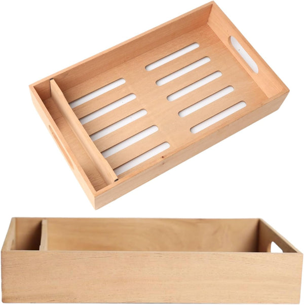Mantello Cigars Spanish Cedar Cigar Tray - Adjustable Divider, Fits Large Humidors, for Humidor or Walk-in Closet 12.5" x 7.5"x 2.25"