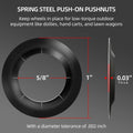 AR-PRO (8 Pack) Hard-to-Find Spring Steel Push-On Pushnuts - Dolly Wheel Lock Washers Fits 5/8" Dolly Axle Rods with Oiled Phosphate Finish 5/8"