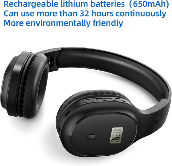 Rechargeable and Portable Personal FM Radio Headphones with Best Reception, Wireless Headset Radio Ear Muffs for Jogging, Mowing, Cycling, Meeting