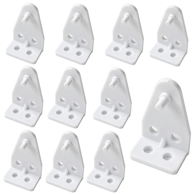 Cutelec 8Pcs Hold down Bracket Bottom Rail Hold Clips White Plastic on 1Inch Mini Blinds