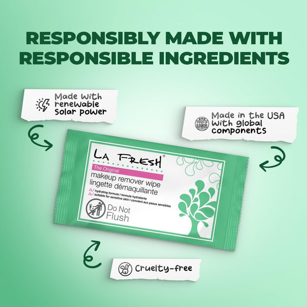 LA Fresh Makeup Remover Wipes with Vitamin E - Make up Remover Wipes for Face, Eyes, Lips - Face Wipes Travel Essentials - Case of 50Ct Makeup Wipes