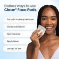 Clean Skin Club Clean² Pads 2.0 [NEW & Improved Edges] Guaranteed Not to Shed & Tear Face Pads, Unique Triple Layers, Textured & Ultra Soft Side,