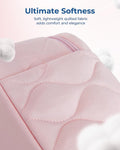 BAGSMART Travel Makeup Bag, 2-Piece Puffy Quilted Cute Make Up Bag Cosmetic Bags for Women, Large Wide-Open Toiletry Pouch Gifts for Toiletries