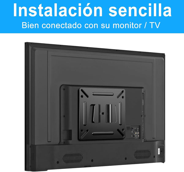TETVIK Monitor Wall Mount Most 14-24“ TVs Computer Universal Low Profile RV TV Wall Mount VESA Up to 100x100mm Max Weight 30lbs Fits 15 19 20 22
