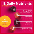 Smartypants Organic Women'S Multivitamin Gummies: Biotin, Probiotics, Methylfolate, Omega 3 (ALA), Vitamin D3, C, Vitamin B12, B6, A, K & Zinc,