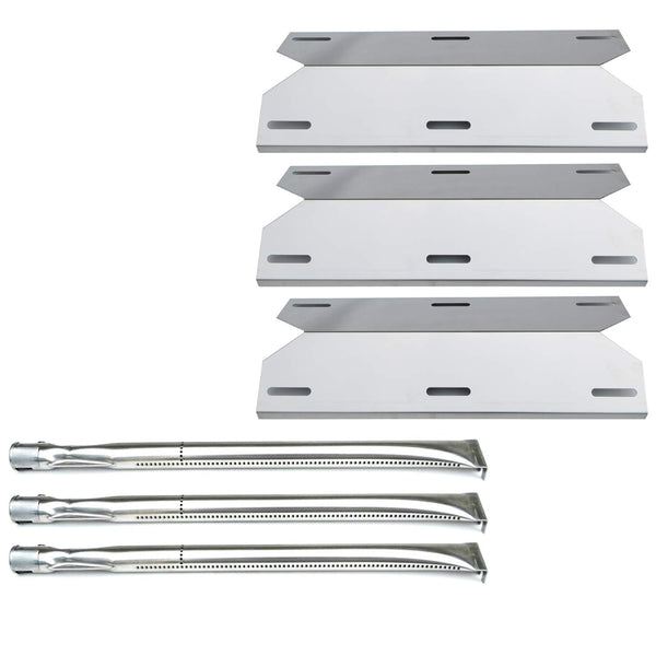 Parts Kit DG105 Replacement for Charmglow Home Depot 3 Burner 720-0230; 720-0036-HD-05 Gas Grill Burners & Heat Plates (Stainless Steel Burner +