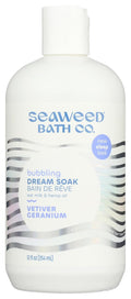 Seaweed Bath Co. Bubbling Dream Soak, Vetiver Geranium Scent, 12 Ounce, Sustainably Harvested Seaweed, Oat Milk, Hemp Oil
